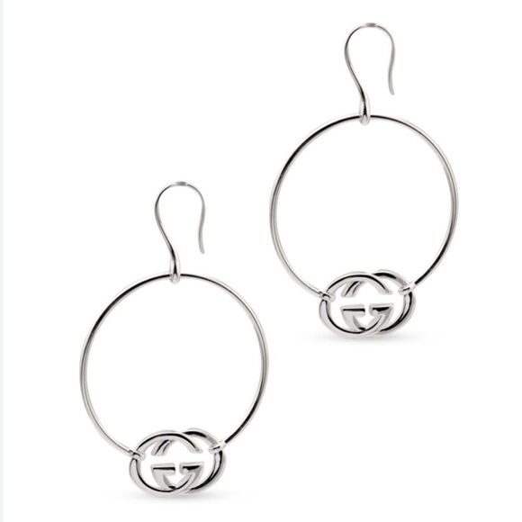 GUCCI Sterling Silver BRITT HOOP EARRINGS .925 NEW